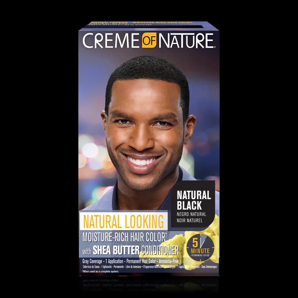 Creme of Nature Men’s Moisture-Rich Liquid Hair Color – Natural Black (with Shea Butter)