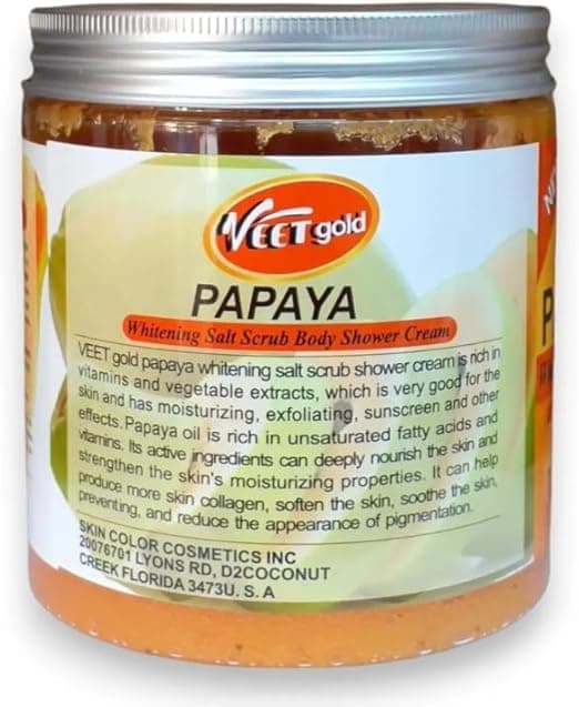 VeetGold Papaya Whitening Salt Scrub Body Shower Cream - alternate