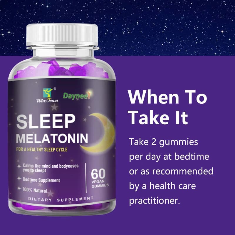 Wins Town Daynee Sleep Melatonin Gummies (60 Count) – Natural Berry Flavor - alternate